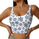 thumbnail image 1 of Fotbe Dark Blue Snowflakes Sujetador Deportivo Largo sin Aros para Mujer con Almohadillas y Soporte Medio, Transpirable y Absorbente, Camiseta Tipo Chaleco o Tank Top-X-Large, 1 of 8