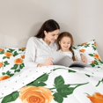 thumbnail image 4 of Manfei Flower Floral Bedding Comforter Set 7-Piece,Spring Graden King Bedding Sets,Orange Green White Bed Sheets For Girl,Super Cozy Room Decor,Reversible, 4 of 8