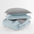 thumbnail image 3 of Noble Linens Soft 3-Piece Aqua & Gray Reversible All Season Lightweight Down Alternative Comforter Set, King/Cal King, 3 of 6