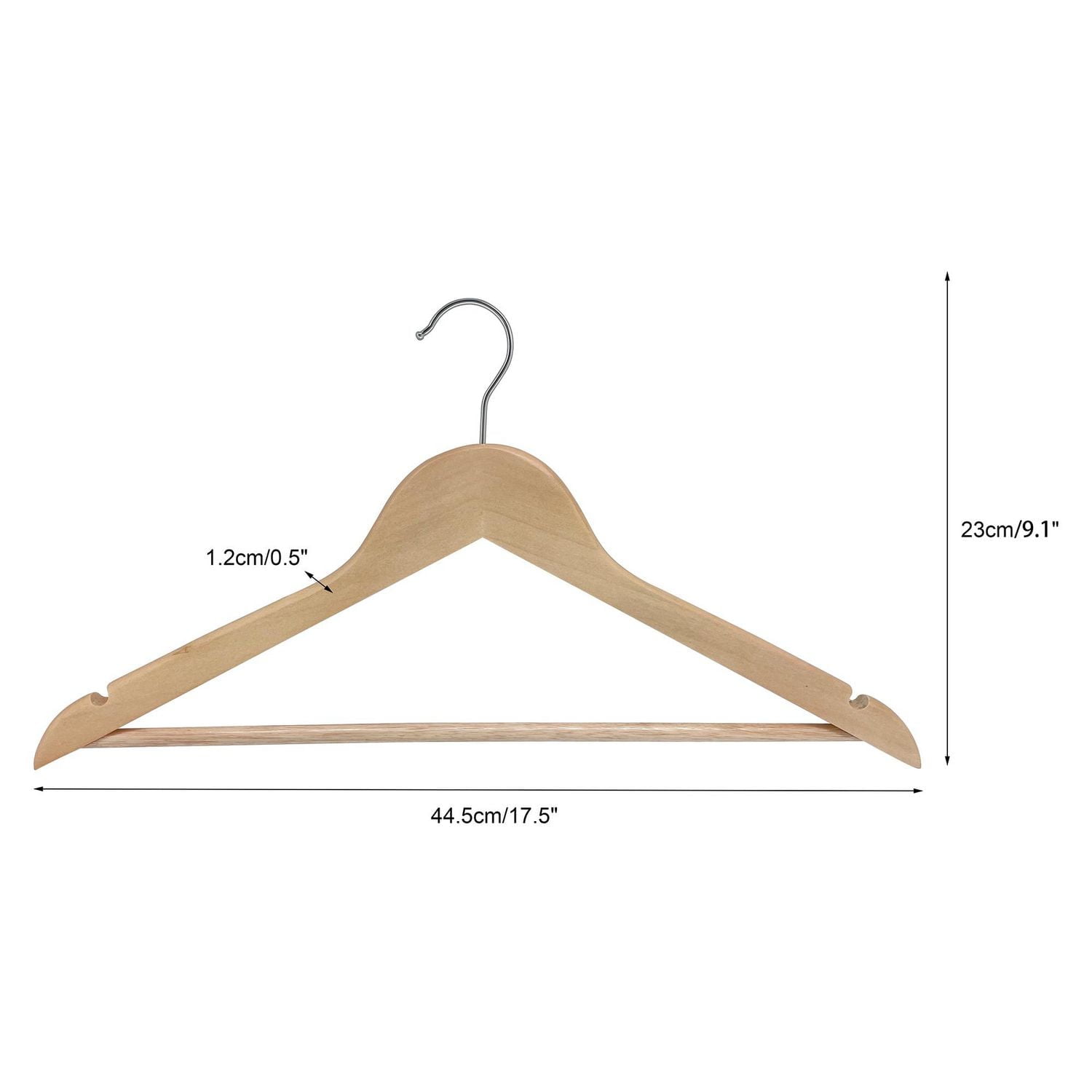 Mainstays-Pack de 20 Adulte Home Premium cintres en bois Paquet de 20 cintres en bois naturel