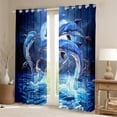 thumbnail image 2 of Erosebridal 3D Dolphin Curtains and Drapes (52x84), Blue Ocean 30%-50% Blackout Curtains for Bedroom, Dreamy Room Decor, 2 of 5