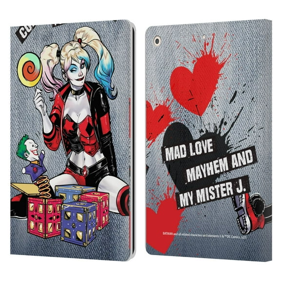 Head Case Designs Officially Licensed Batman DC Comics Harley Quinn Graphics Toys Leather Book Wallet Case Cover Compatible with Apple iPad 10.2 2019/2020/2021