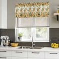 thumbnail image 4 of Sunflower Curtain Valances for Windows, Kitchen Valance Window Treatments Panel 2 Pack, Vintage Bee Gnomes Farmhouse Beige Leaf Rod Pocket Short Curtains for Bathroom Bedroom 42 x 18 Inch, 4 of 8