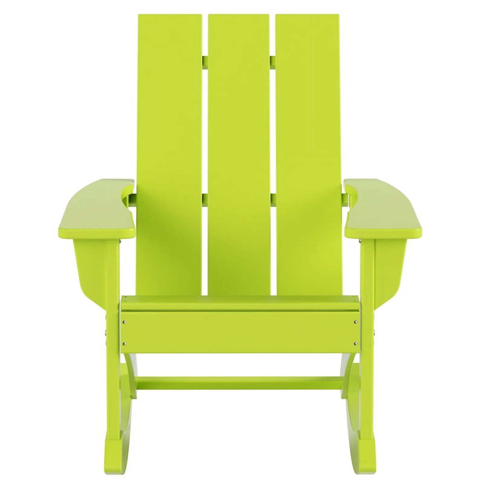 Costaelm Palms Outdoor HDPE Plastic Adirondack Rocking Chair (Set of 2), Lime - image 4 of 8