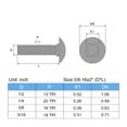 thumbnail image 2 of 3/8-16x2" Carriage Bolt, 8pack Round Head Square Neck Screws, Carbon Steel Zinc Plated, Fully Threaded, 2 of 6