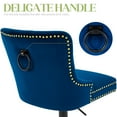 thumbnail image 5 of Adjustable Velvet Bar Stools with Back, Fashionable Swivel Counter Height Bar Chairs with Thick Cushion, Crystal Button Tufting and Gold Nailhead Trim for Kitchen, Dining, Pub, or Café (Deep Blue), 5 of 7