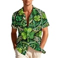 thumbnail image 2 of SGFCWSX Men's St. Patrick's Day Short Sleeve Shirt Print Button Down Party Shirt Green Size L, 2 of 8
