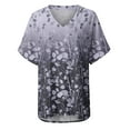 thumbnail image 4 of WXLWZYWL Women's Loose Tops Crewneck Print Tees Short Sleeve T Shirt Blouse Loose Tops Silver, 4 of 5