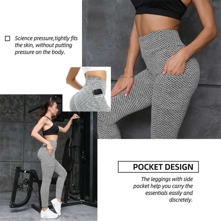 Womens Honeycomb Foam Tiktok Yoga Pants With Pocket Perfect For