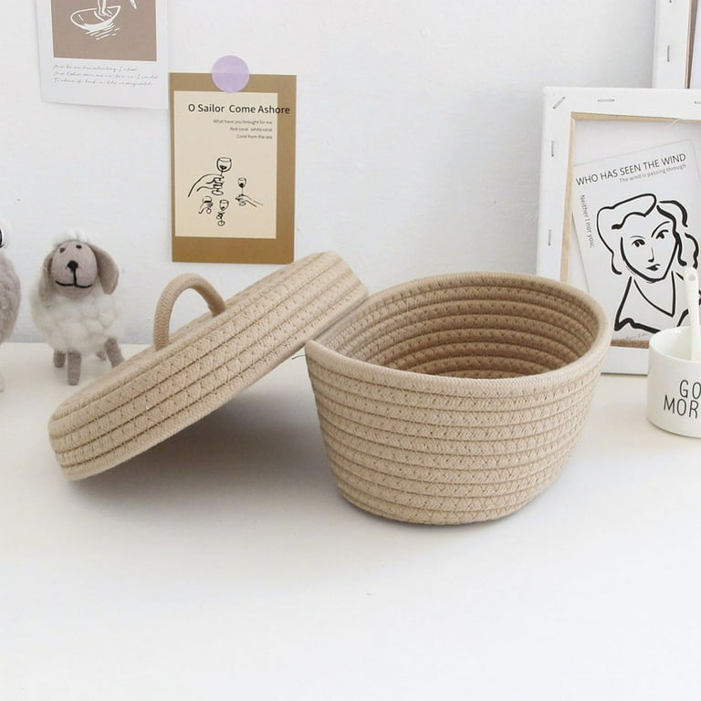 Cotton Rope storage Basket Bins Woven Basket for Organizing Shelves  Rectangle Decorative Baskets For storage Clothes Toys Books Towels Square  Wicker