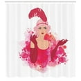 thumbnail image 3 of Ambesonne Old Hollywood Shower Curtain, Feather Headband, 69"Wx75"L, Hot Pink Magenta, 3 of 3