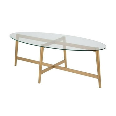 Allora Mid-Century Metal and Glass Coffee Table in Brass