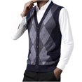 thumbnail image 4 of Cardigan for Men Casual Button Down Knit Vest Sweater Vinatge Fall Spring Outfits for Loungwear & Workwear Gray 3XL, 4 of 8