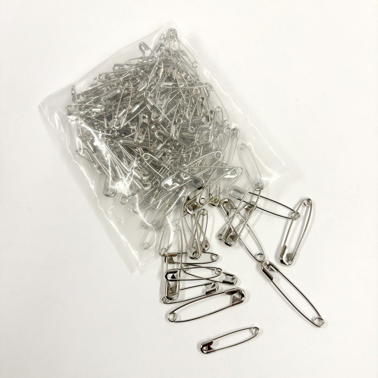 (3 pack) Hello Hobby Silver Safety Pins 200 Count with Assorted Sizes, Nickel-Plated Steel