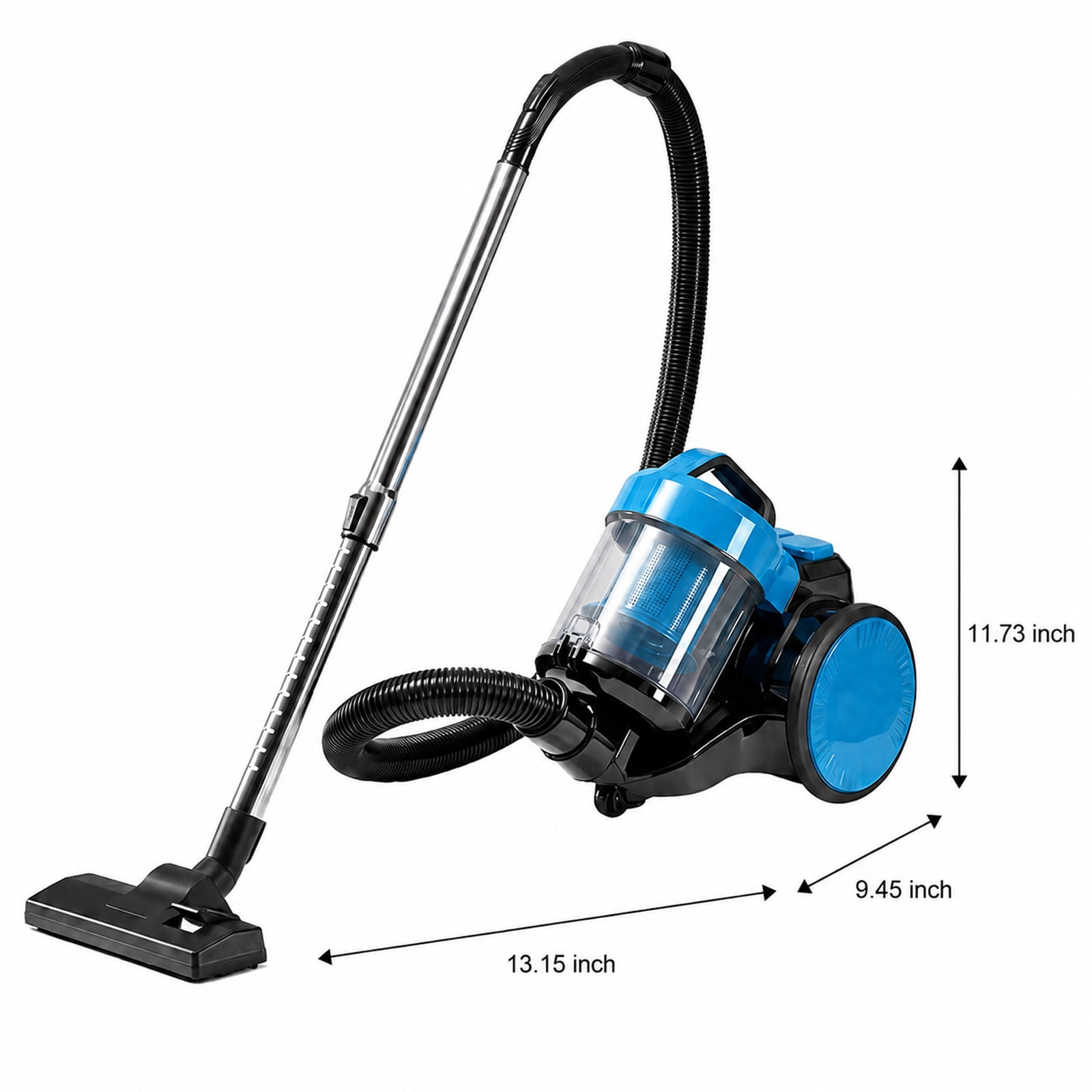 Alvantor Household Portable Vacuum Cleaner, 16Kpa Bagless Canister Cleaner, Lightweight Powerful Vacuum for Carpets and Hard Floors, 1.8L, with Washable HEPA Filter, Auto-Rewind