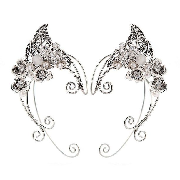 Clip de oreja Punk simétrico de plata antigua para mujer, joyería de hip-hop, regalo de Halloween