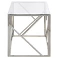 thumbnail image 2 of vidaXL Coffee Table Silver Stainless Steel and Tempered Glass, 2 of 5
