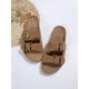 thumbnail image 4 of Vacation Footbed Sandals For Women, Faux Suede Buckle Decor Flat Sandals, 4 of 5