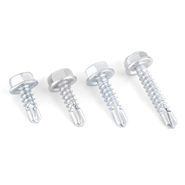 200PCS Durable Metal Self Tapping Drill Screw Self Tapping Screw Self Tapping Galvanized Tech Screws for Metal Tapping Drill Screws Assortment Kit Set