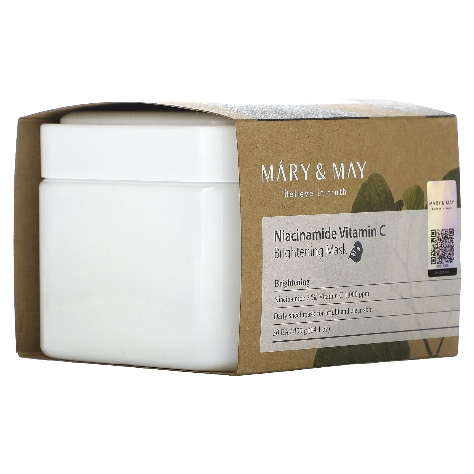 Mary & May, Brightening Vitamin C Mask, 30 Sheets, 14.1 oz