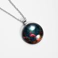 thumbnail image 4 of Flamingo Glass Circular Pendant Necklace - Stunning Jewelry for Women, Necklaces for Every Occasion, 4 of 5