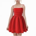 thumbnail image 2 of NIEWTR Robes pour Filles, Robe d'Été Sans Manches à Volants Superposés pour Tout-Petits et Enfants, Tenue Décontractée d'Extérieur (Rouge, 9-10 Ans), 2 of 8