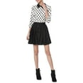 thumbnail image 2 of INSPIRE CHIC Chemisier pour Femme à Col Peter Pan Contrastant, Manches 3/4, Chemises, L Blanc, 2 of 8