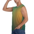thumbnail image 3 of Fotbe Orange To Teal Gradient Men's Camiseta sin Mangas Estampada para Hombres, Playera Casual para Gimnasio, Entrenamiento, Playa-X-Large, 3 of 7