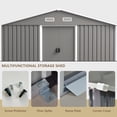 thumbnail image 4 of ALAULM 12x10 ft Outdoor Storage Shed Clearance, Galvanized Metal Storage Shed with Sliding Door & 2 Windows, Waterproof Garden Shed for Patio,Lawn,Backyard to Store Bikes,Tools, 4 of 9