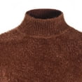 thumbnail image 3 of Lovskoo 2024 Men's Sweaters Pullover Casual Solid Round Neck Long Sleeve Slim Bottoming Knit Top Turtleneck Sweater Coffee, 3 of 6