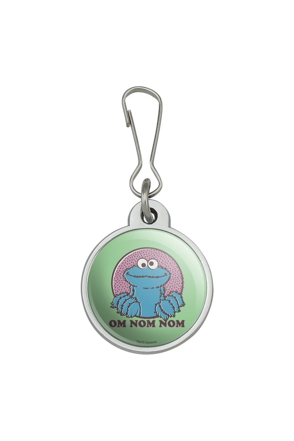 Sesame Street Cookie Monster Om Nom Nom Jacket Handbag Purse Luggage Backpack Zipper Pull Charm
