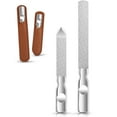 thumbnail image 1 of MasteelfCA 2Pcs Stainless Steel Nail File Double Sided Nail File Manicure Pedicure Tools with Leather Case for Men Women, 1 of 8