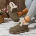 thumbnail image 4 of Dasayo Ankle Ladies Boots House Green Winter Flat Heel Fuzzy Furry Slip on Boots Womens Shoes 36, 4 of 9