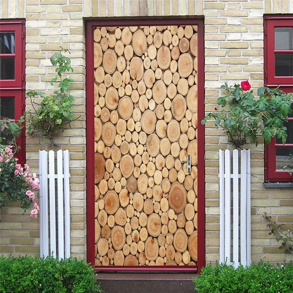 SET Door Sticker PVC Self-adhesive Waterproof D Removable Home r Wine Shelf Decals DIY Wall Art Mura