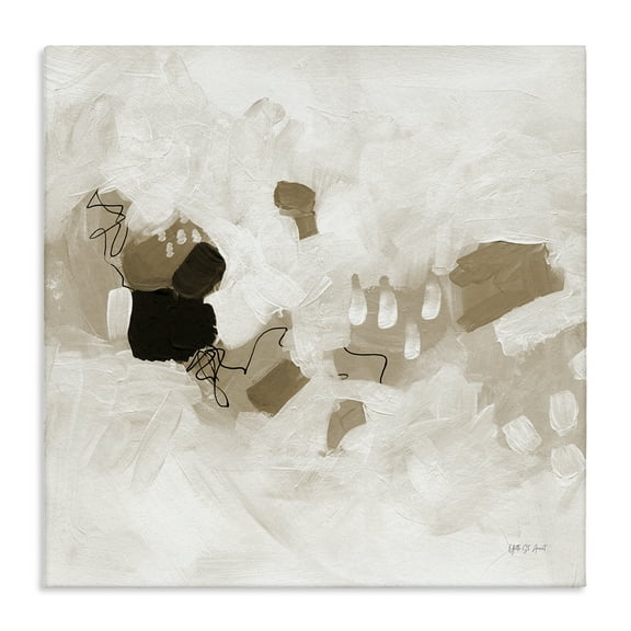 Stupell Industries Neutral Classic Conservatory Abstract Painting Gallery Wrapped Canvas Art Print Wall Art, 17 x 17