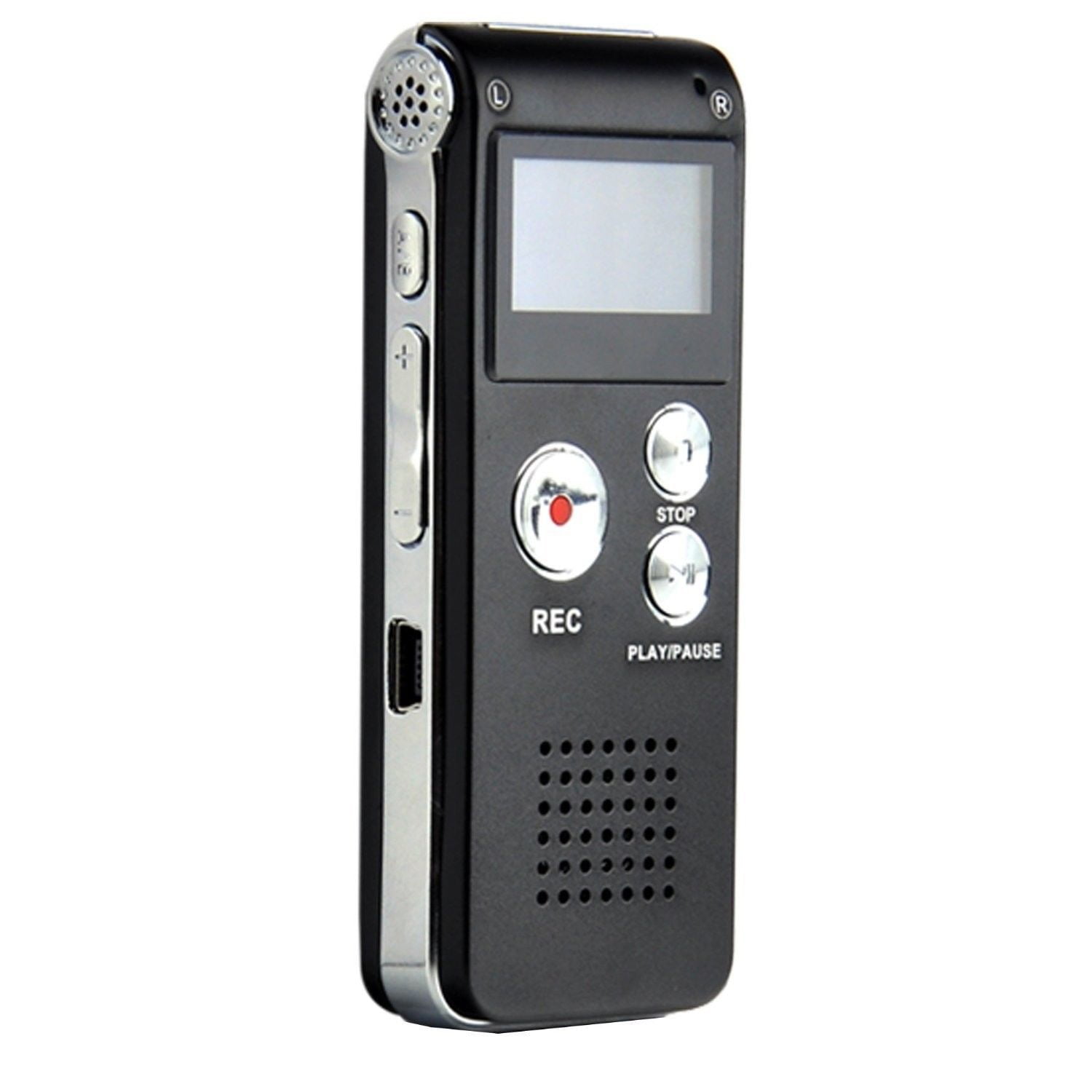 Mini Black Rechargeable 8GB Digital Audio Dictaphone MP3 Player Voice Recorder