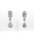 thumbnail image 3 of Genuine 9.15 Ct. Emerald Gemstone Dangle Earrings 18k White Gold SI/HI Diamond, 3 of 3