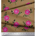 thumbnail image 3 of Soimoi Tissu Poly Georgette Feuilles & Fleurs Roses Tissu Imprimé Floral 1 Yard 52 Pouces de Large, 3 of 3