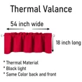 thumbnail image 2 of Gorgeous Home Linen 1-Piece Thermal Blackout Valance, 54x18 Rod Pocket Window Curtain, TVLO Burgundy Red, 2 of 6