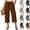 #03 Coffee, variant on Womens Pants Summer Gauze Texture Wide Leg Capris Elastic Waist Drawstring Loose Fit Casual Lounge Wear Trousers,XL,#03 Coffee