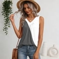 thumbnail image 4 of Kixjoy Womens Tank Tops Loose Fit V Neck Tank Top Sleeveless Trendy Pleated Tunic Tops Summer Floral Print Lounge Cozy Womens Summer Tops, Gray L, 4 of 6