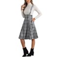 thumbnail image 4 of Vestido de cuadros INSPIRE CHIC para mujer, tirantes de tartán para Navidad, falda M negra, 4 of 6