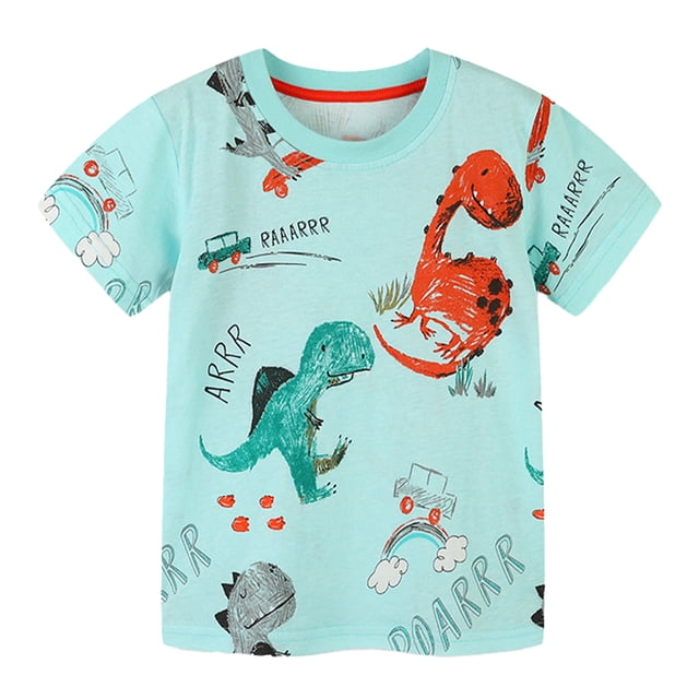 YTDSCS T-Shirts pour Garçons de 2 à 8 Ans, T-Shirts en Coton à Col Rond pour Tout-Petits, Hauts à Manches Courtes pour Bébés Garçons