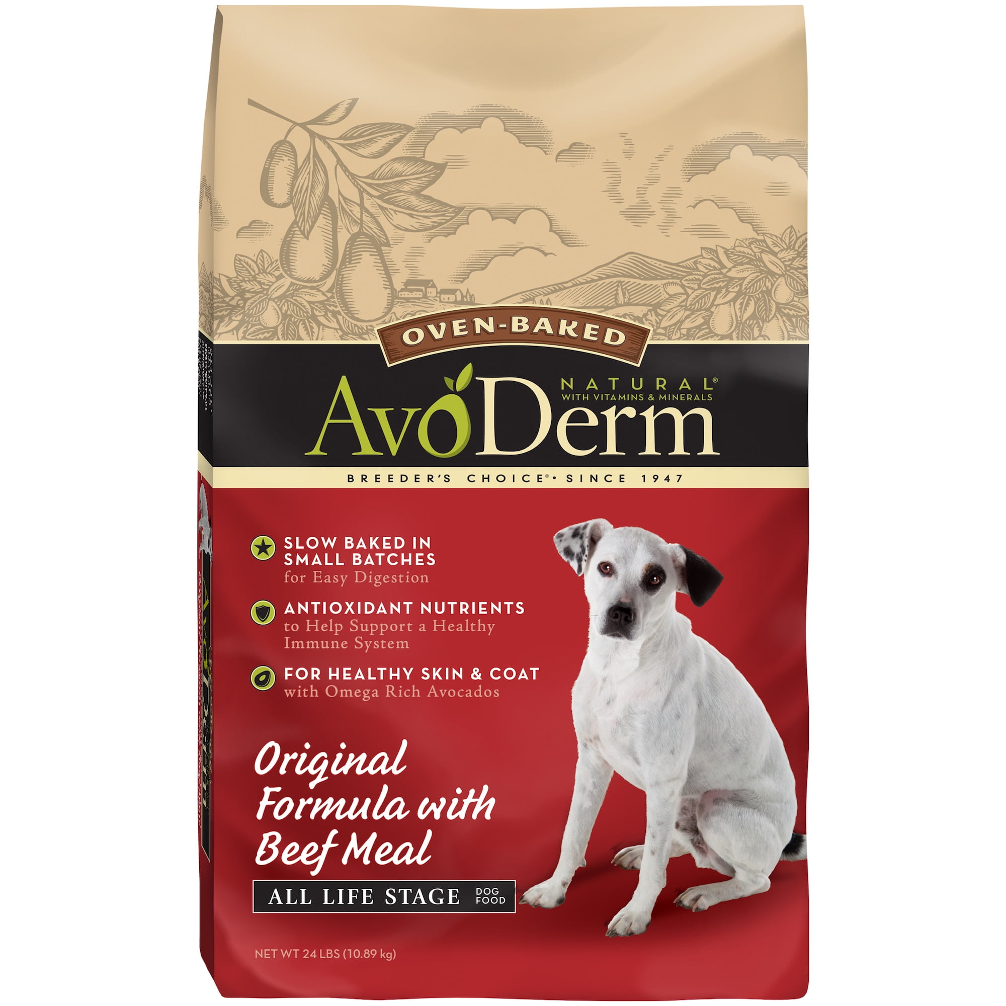 AvoDerm OvenBaked Original Beef Dry Dog Food 24LB