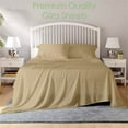thumbnail image 2 of 6-PC Twin Size Taupe Color Giza 1000-Thread-Count Cotton Sheet Set - 12 Inch Deep Pockets, 2 of 7