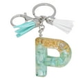 thumbnail image 1 of pstuiky Llavero con borla verde, colgante de cristal, lámina dorada, joyería de piedra, colgante, bolso, llavero, 1 of 2