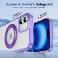 thumbnail image 4 of ELEHOLD Case for iPhone 16, Magnetic Shockproof Transparent Case with 360° Ring Kickstand,Purple, 4 of 10