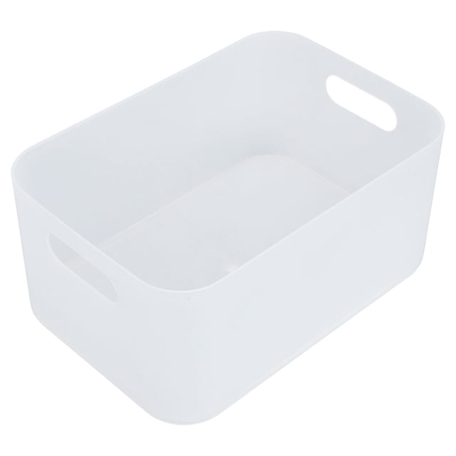 Caja De Almacenamiento De Escritorio, Cesta De Almacenamiento De Plástico Translúcido Apilable Para Ahorrar Espacio Con Tapa Para Baño