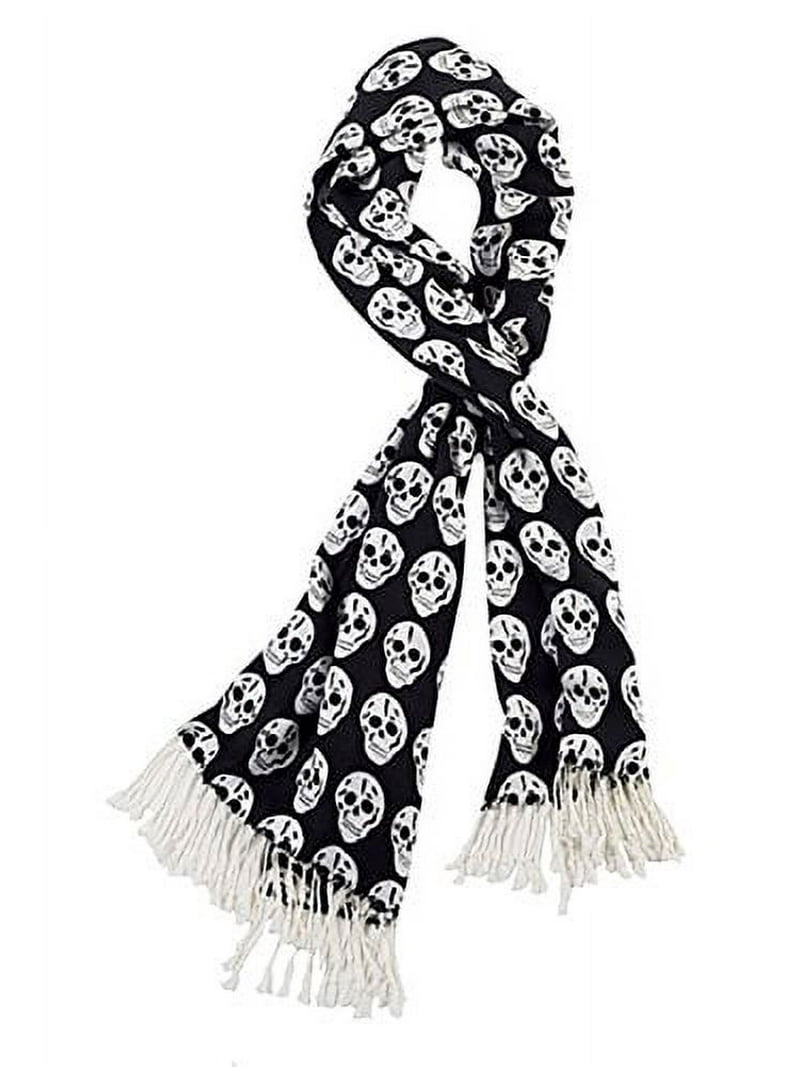 00s share spirit stole scarf skull ストール Long Black and White Skull Shawl by Ganz - Walmart.com