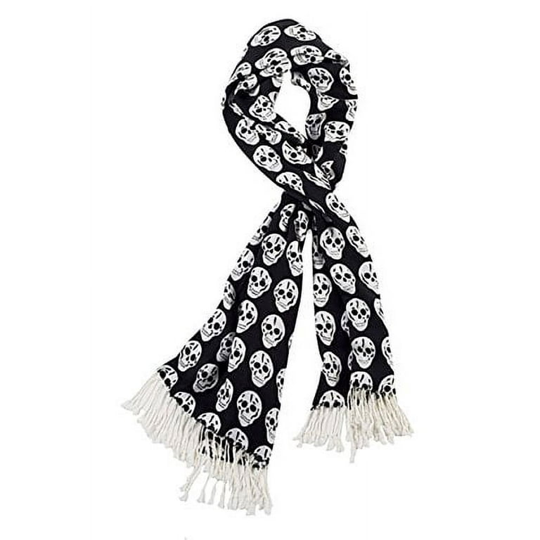 Black and sale white skull scarf